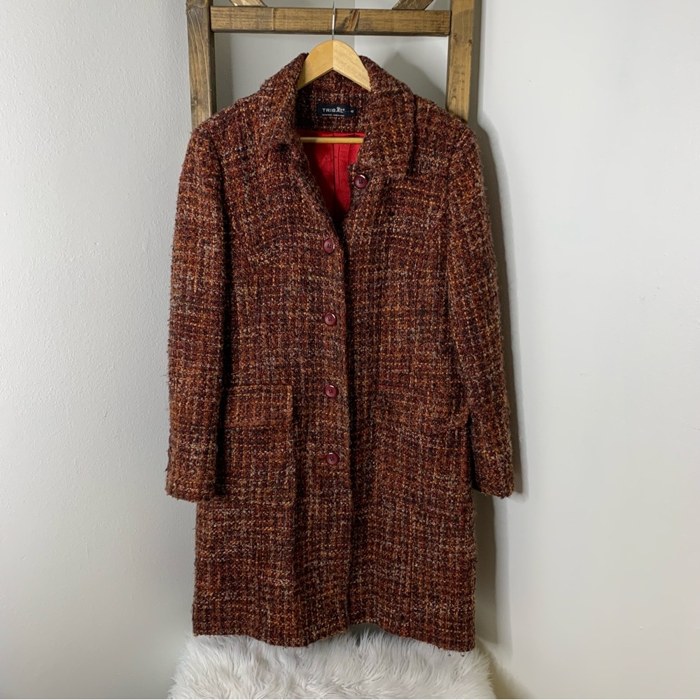 Tribal Women's Brown Tweed Coat Size 12